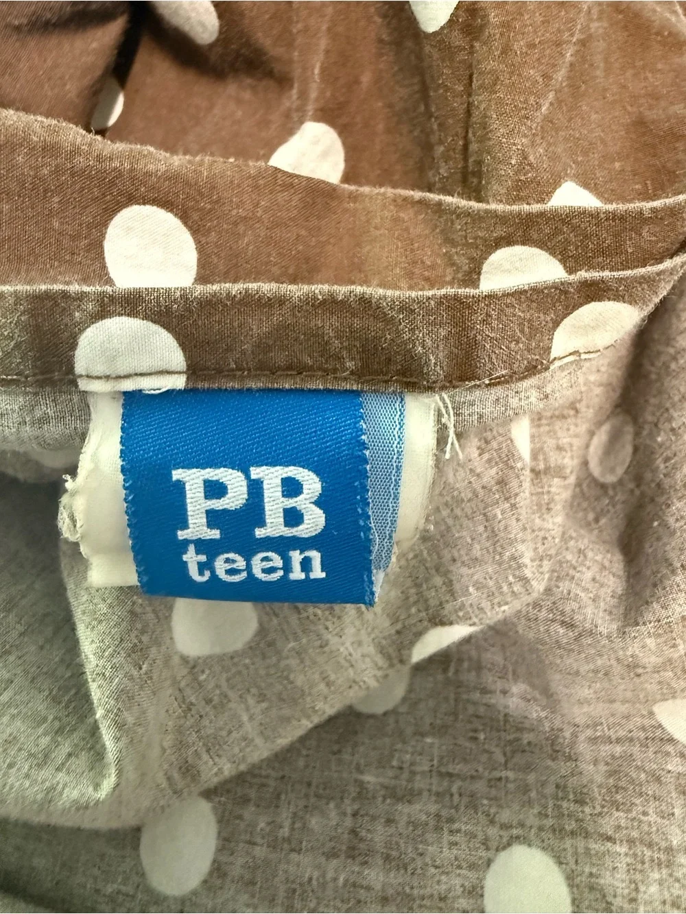 Pottery Barn Teen FULL QUEEN Duvet Cover Shams DOTTIE Brown White Polka Dot